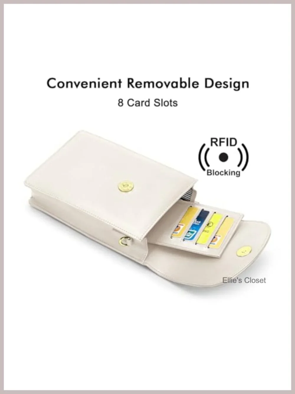 Faux Leather Crossbody Phone Bag with Detachable Card Holder